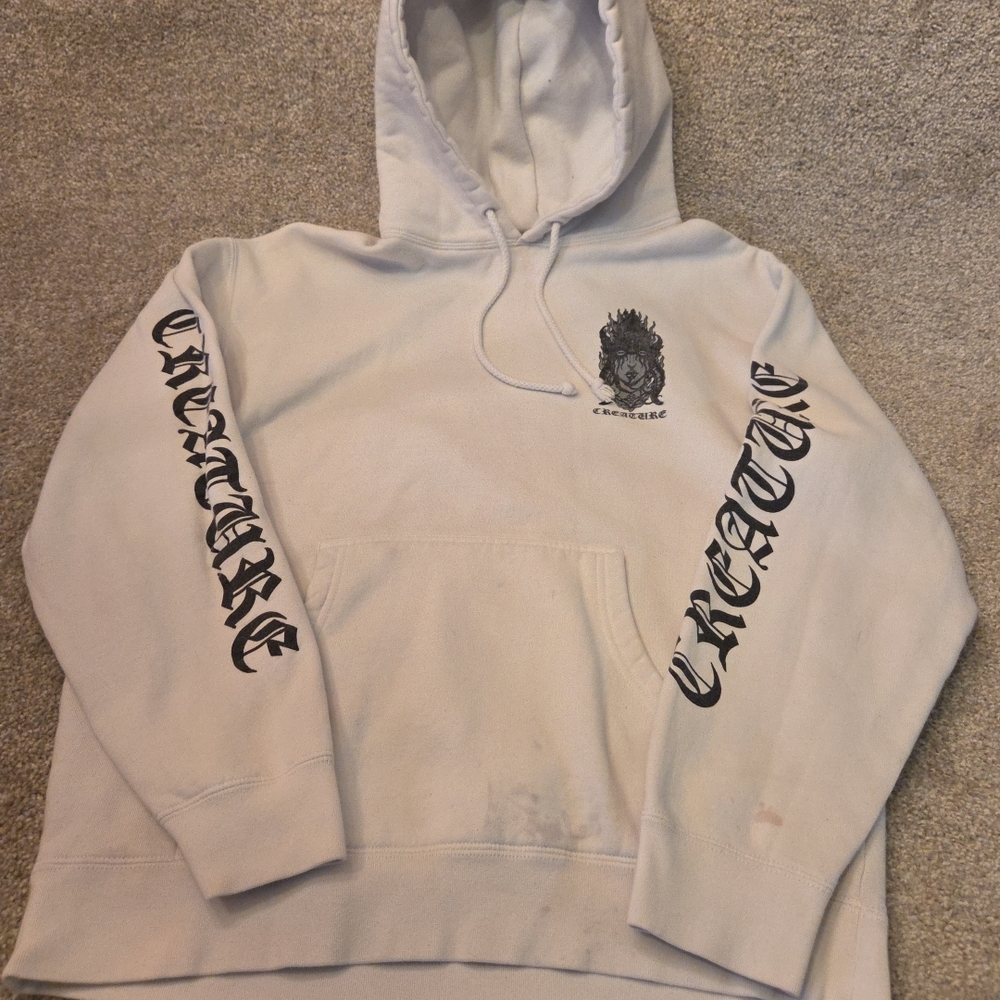 Mens Creature Hoodie Phantasm Beast NHS White Medium Distressed Sweatshirt